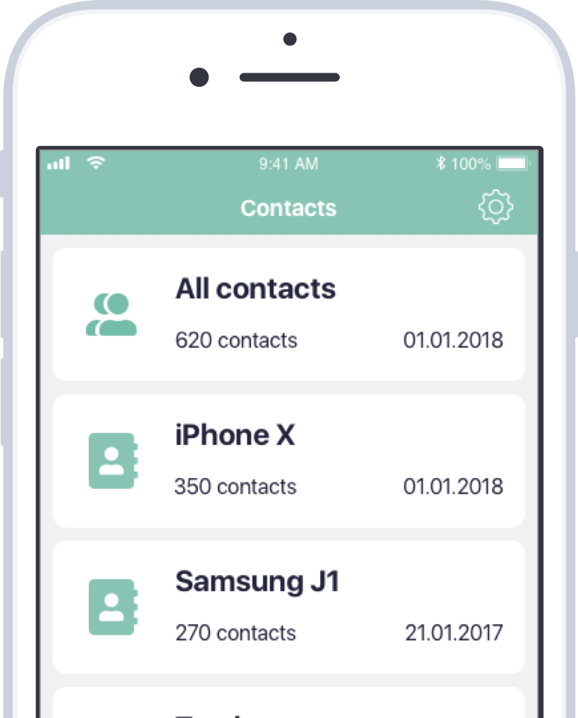 Copying contacts via contaker